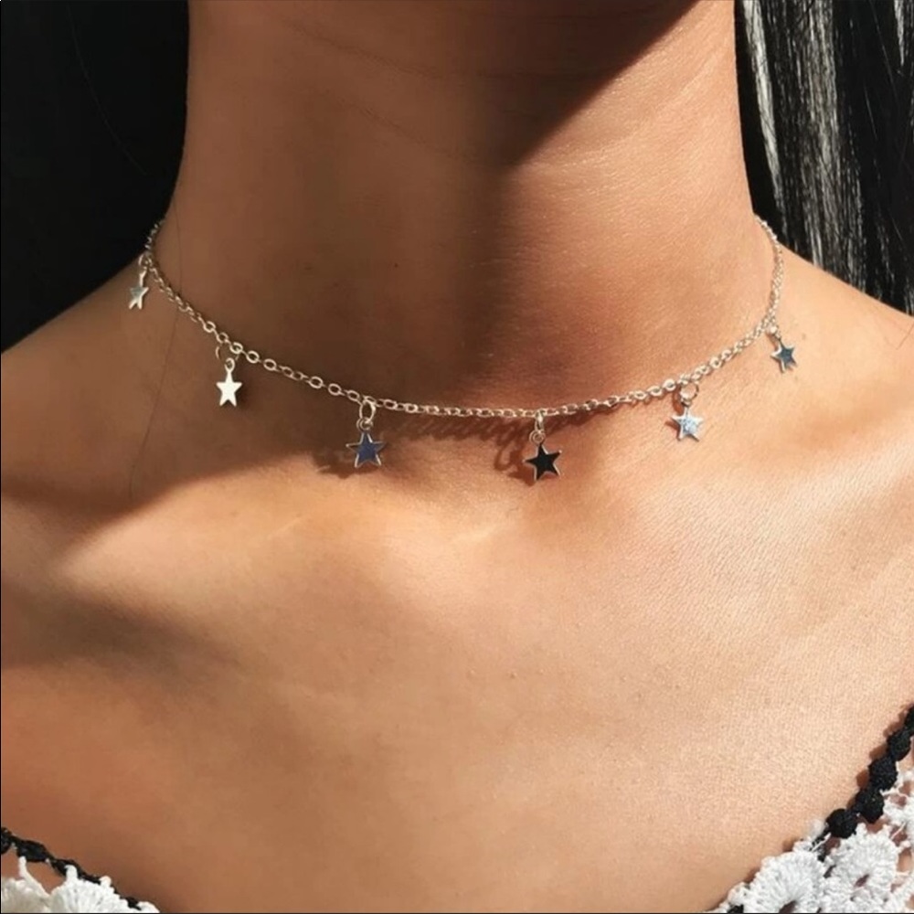 3/$30 Silver Star Chain Choker